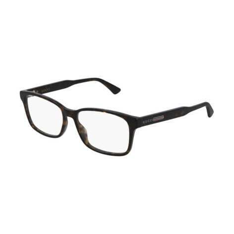 Gucci Gg0826o Eyeglasses Havana Acetate/Metal Rectangle